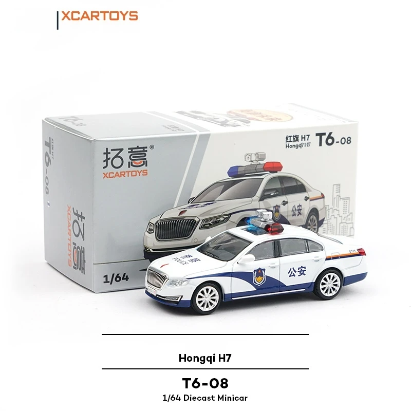 XCARTOYS 1/64 Scale T6-08 Santana Police Car Sedan Alloy Miniature Model Toy for Public Security Play Vehicle Collectible Gift