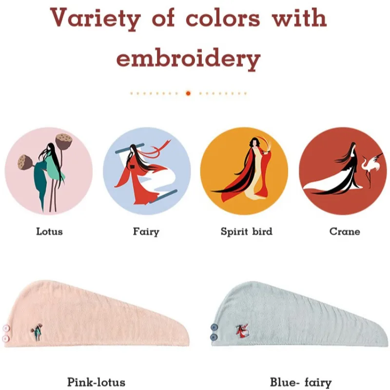 Quickdrying Hair Cap for WomenSuper Fast Drying and Lovely Cartoon Design