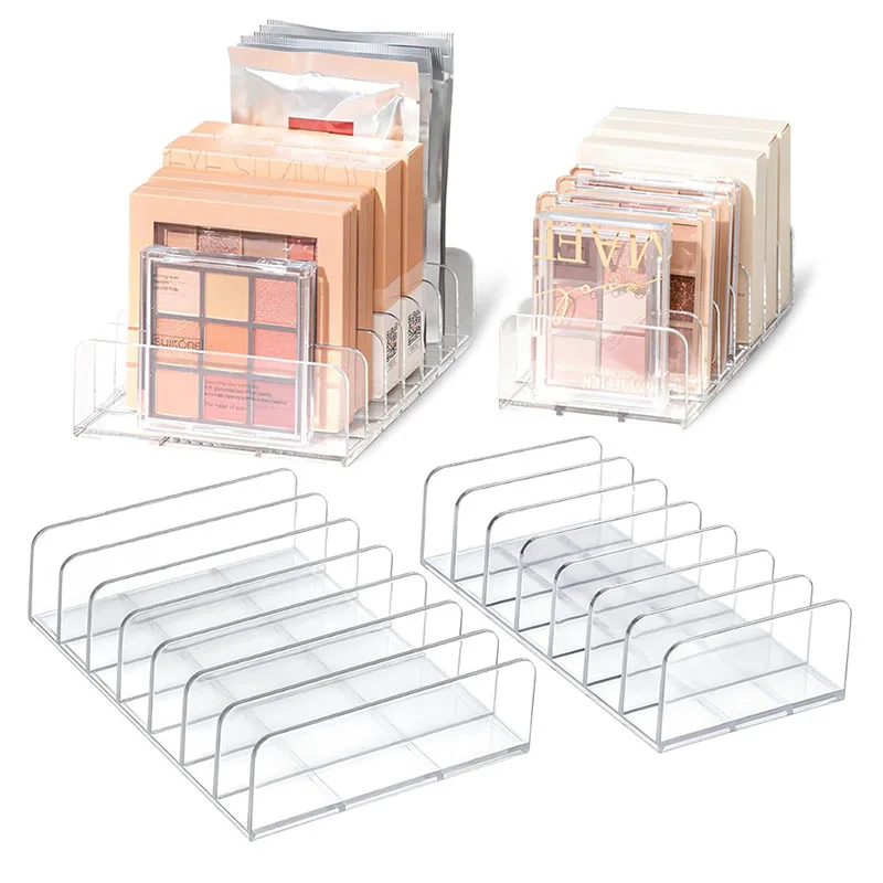7 Grids Transparent Acrylic Cosmetic Organizer Eyeshadow Palette Makeup Organizer Desktop Cosmetics Tools Display Storage Holder