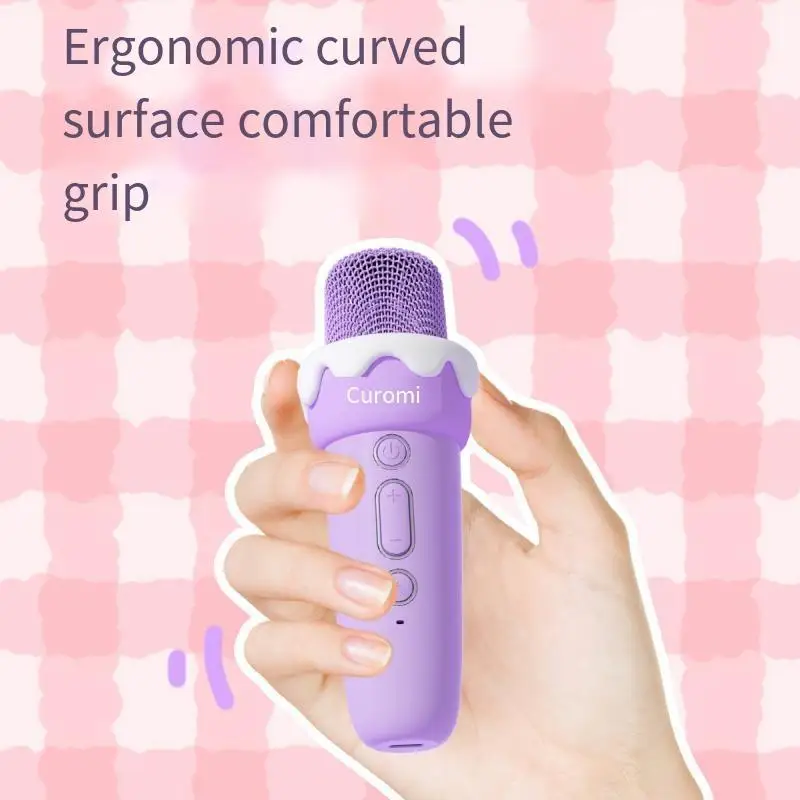 Cream Cake Purple Sanrios Sound System Kawaii Kuromi Karaoke Bluetooth Home Outdoor Picnic Relaxation Microphone Ktv Small Gifts