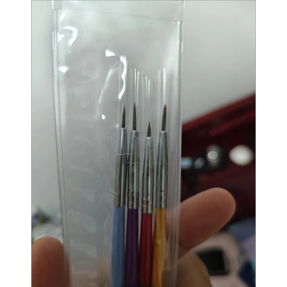Drawing Pointed Round Flat Paint Brush Outline Extra Fine Model Hobby Craft Dolls Sci-Fi Painting Coloring Tool Kit