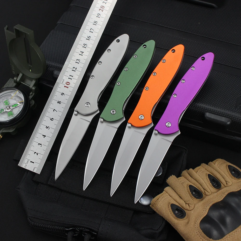 

KS 1660 Ken Onion Leek Flipper Folding Knife 8Cr13Mov Blade Tactical Pocket Knives Outdoor Self defense Hunting Knife EDC Tools