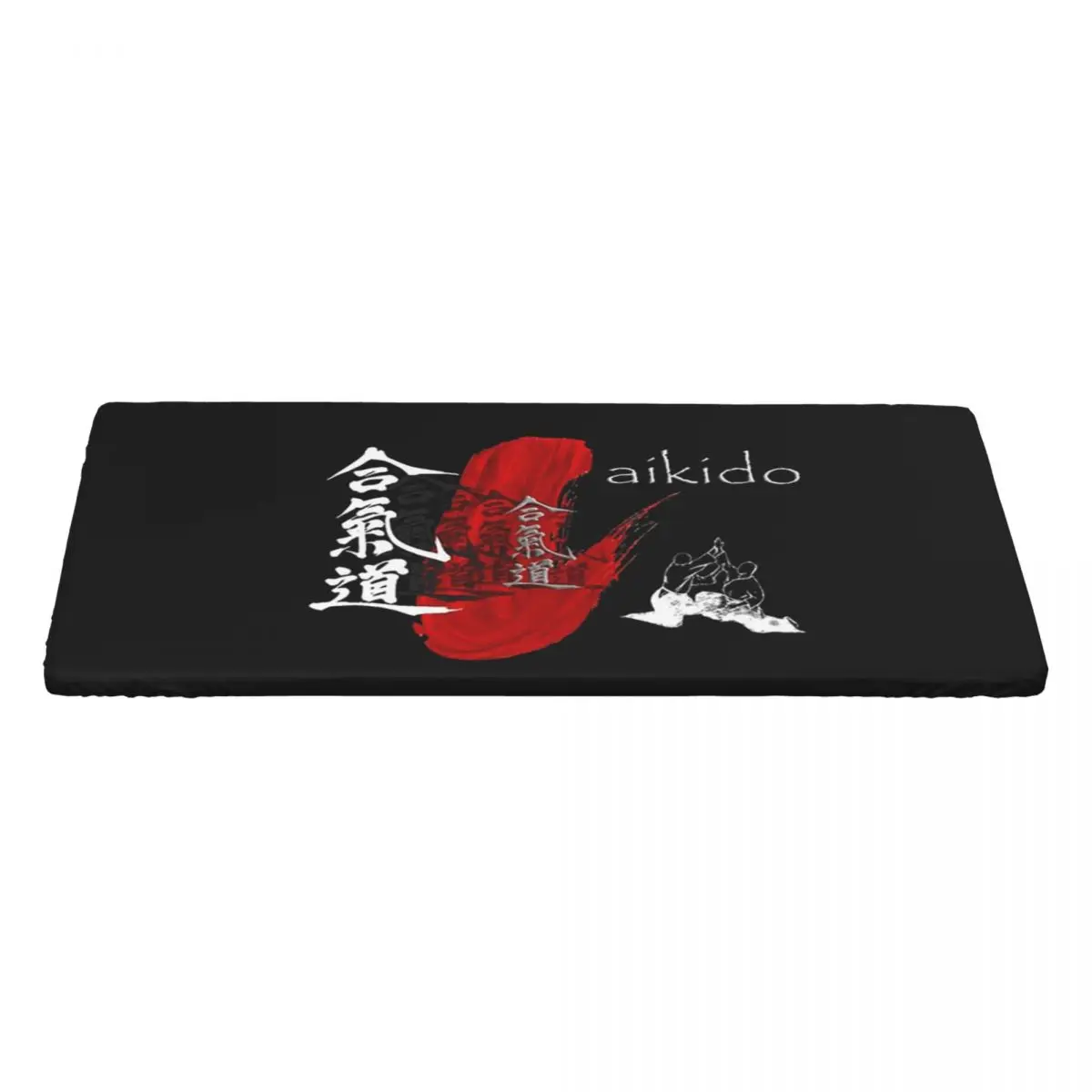 Aikido Red Stroke Martial Arts Art Custom Rectangular Tablecloth Oilproof Table Cover for Festival Party Decorations Table Cloth