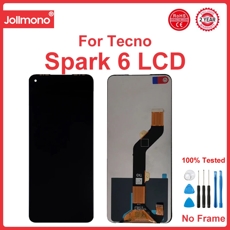 Display For Tecno Spark 6 KE7 LCD Display Touch Screen Digitizer Assembly New For Tecno Spark 6 Go LCD Spark 6 Air KE6 Display