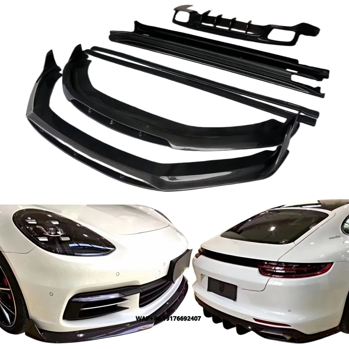 

For Carbon Fiber Front Lip Side Skirts Rear Diffuser Body Kit for Panamera 971 Bodykit