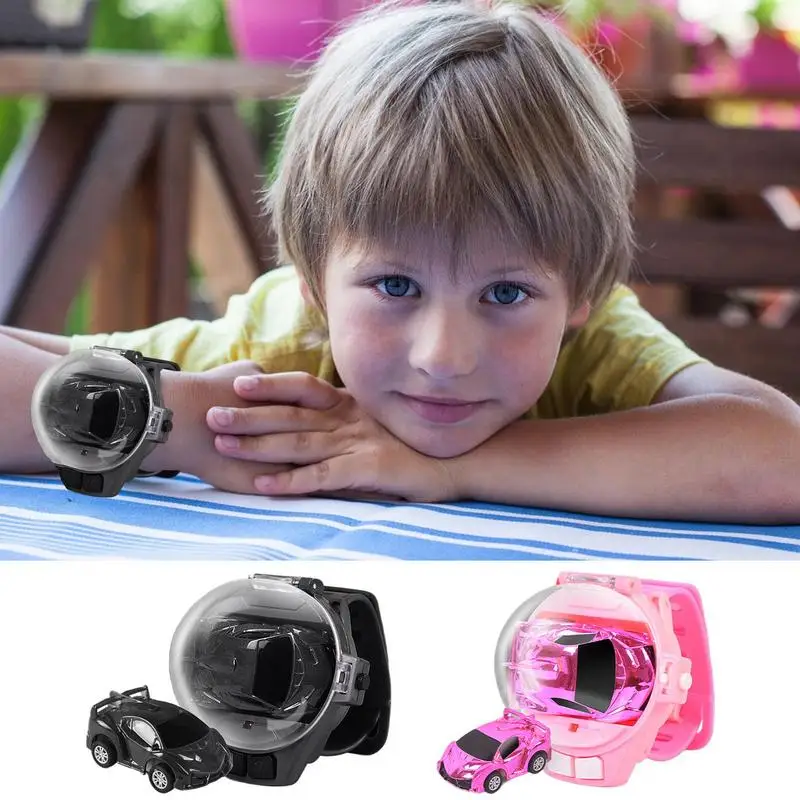 Remote Control Watch Car For Kids 2.4GHz Wrist Watch Remote Control Car LED Lighted USB Rechargeable Glowing Tractors Toy Game