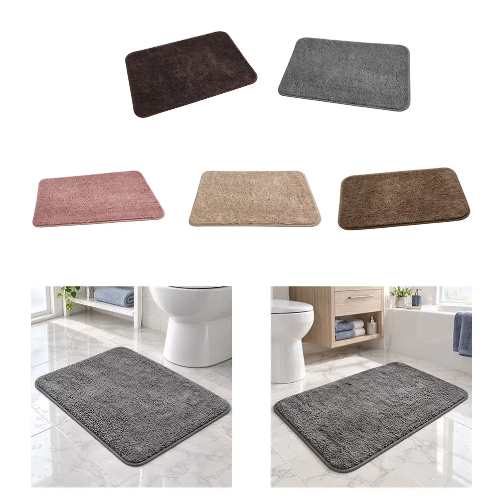 Non-Slip Bath Mat with Memory Foam and Soft Coral Fleece for Bathroom Hallway Entryway Kitchen Living Room Bedroom