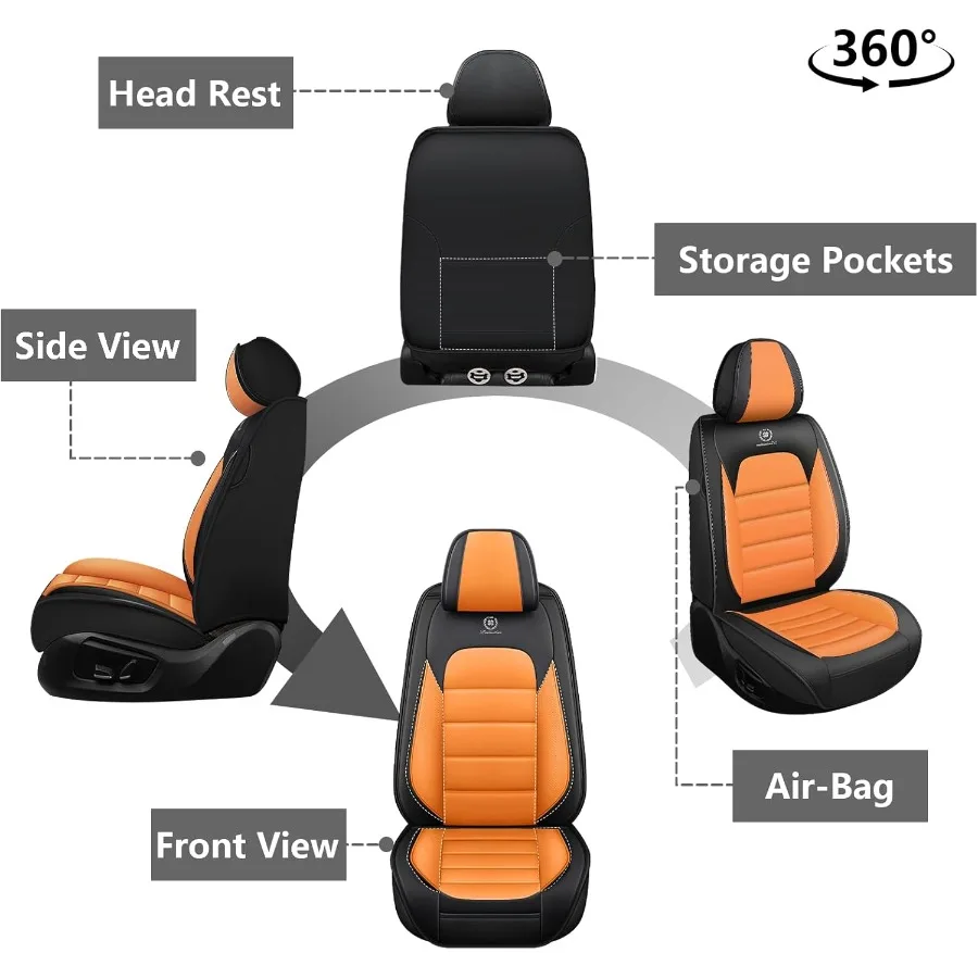 الجبهة مجموعة مقاعد السيارة يغطي ل زحل Vue 20022010 مقاوم للماء غطاء مقعد مقاوم للبقع قسط نابا الجلود مقعد حماة واي فاي #2