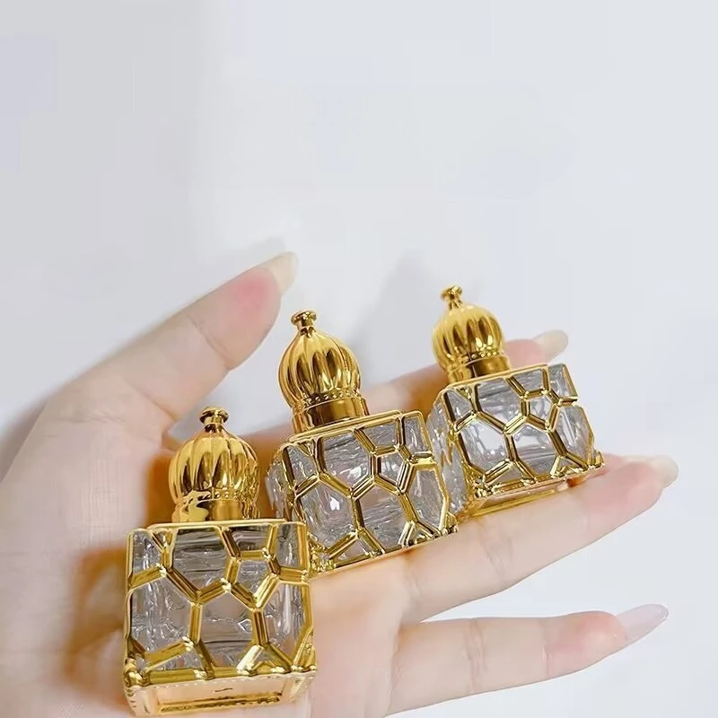10ml ลูกกลิ้งแก้วสแควร์ขวดน้ําหอมม้วนขวด Travel Empty Parfum คอนเทนเนอร์ตัวอย่าง