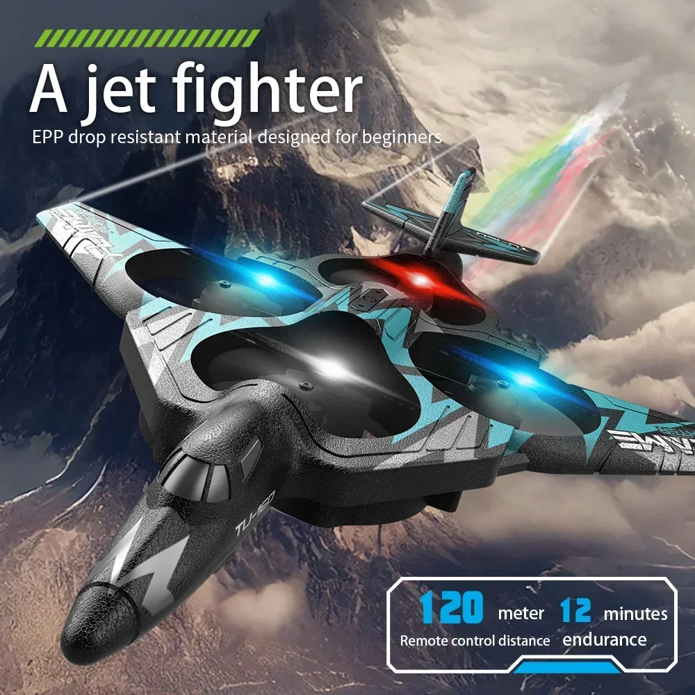 RC Fighter Jet Plane Sprayer 2.4G Remote Control Aircraft with 4 Motors Flying Model Glider EPP Foam Airplane Toys for Children