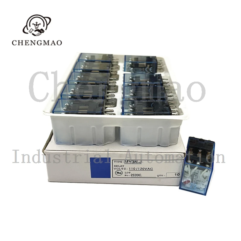 Relé de potencia electromagnética MY3NJ, relé intermedio de 11 Pines, MY3N-J, AC220V, DC24V, 36V, 110V, 12V, sin Base, 10 unidades por lote