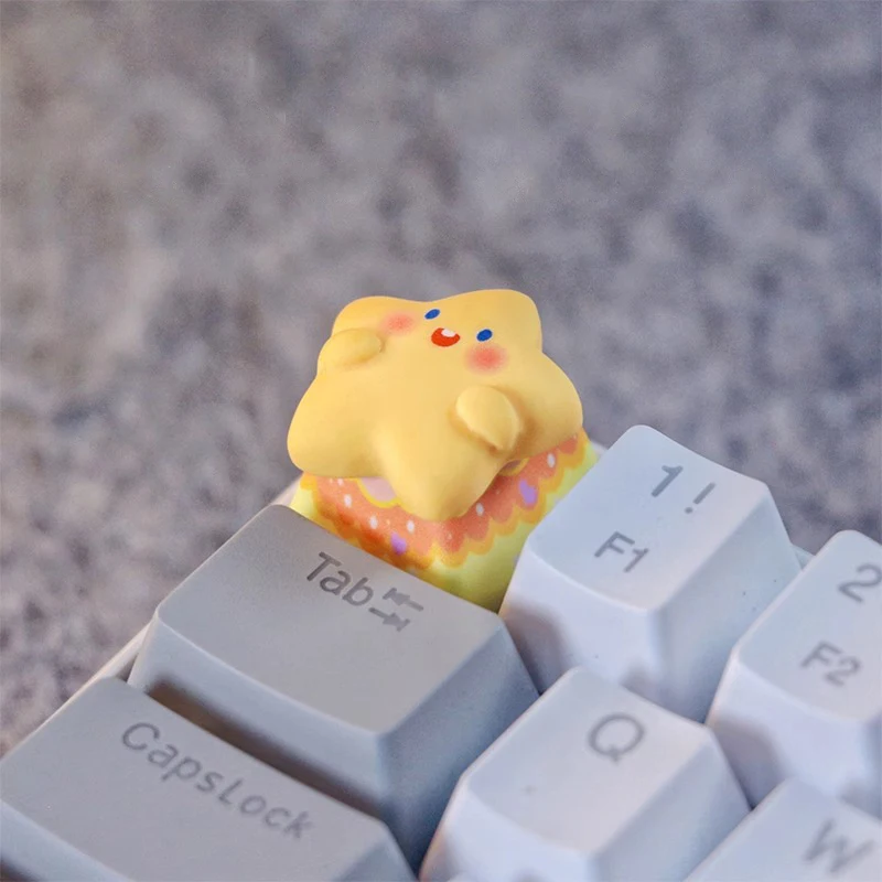 Personalized handmade keycaps gummy Star keycaps couple gift decoration suitable for MX axis mechanical keyboard