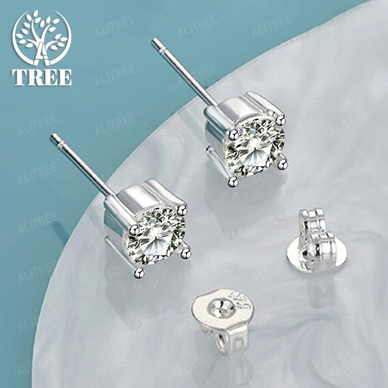 

Classic Zircon 925 Sterling Silver Stud Earrings For Women Engagement Wedding Charm Jewelry Accessories Birthday Party Gift