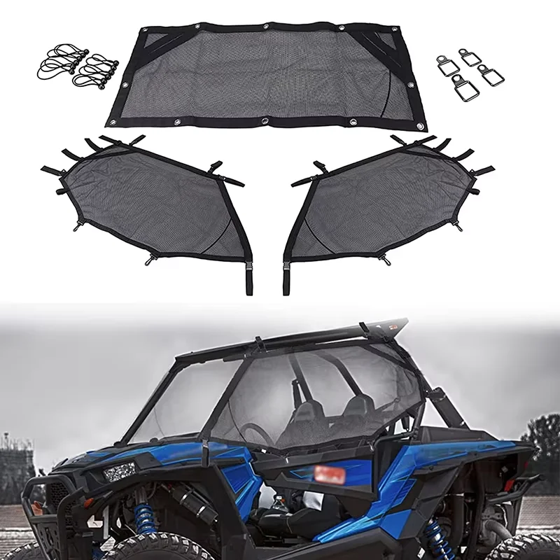 UTV RZR Window Shade Nets Left Right & Rear Window Shield Fit for Polaris RZR 1000 XP Turbo POLARI RZR 500 570 800 900