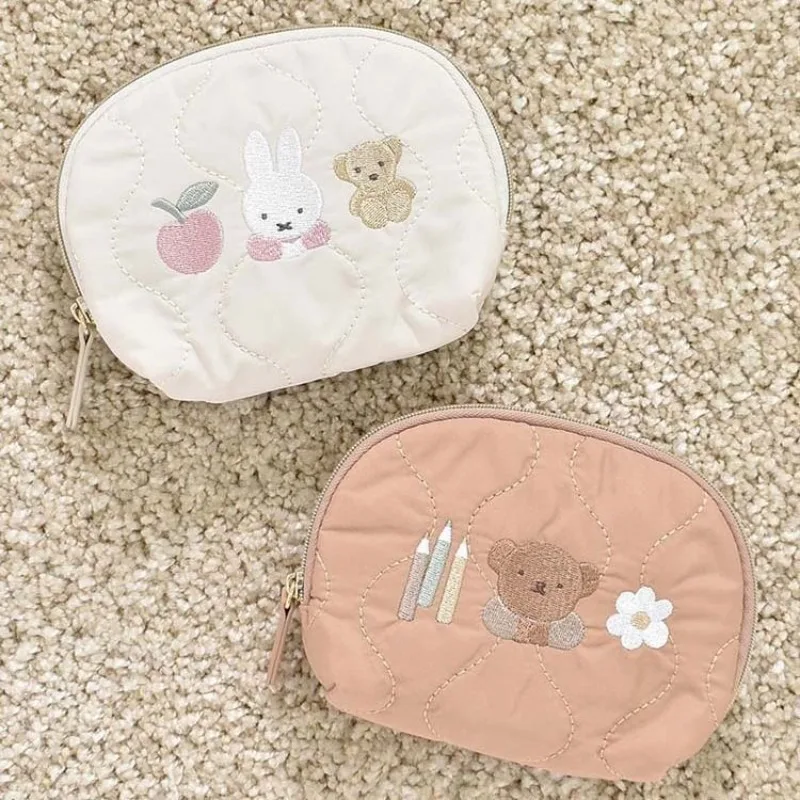 

New Kawaii Miffy Bear Rabbit Embroidered Makeup Bag Cartoon Pattern Paper Handheld Change Storage Bag Girl Boy Gift