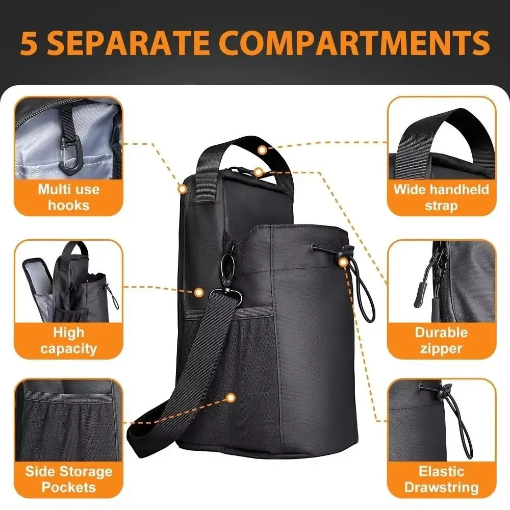 

Magnetic Water Bottle Sling Bag Adjustable Large Capacity Gym Bottle Bag Convenience Multi-layer Crossbody Sports Bag Fitness