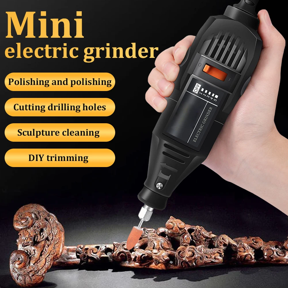 Imagem -02 - Mini Broca Elétrica Moagem Conjunto de Ferramentas Moedor Rotativo Corte Versátil Polimento Lixadeira Kit de Ferramentas Bits Potência 180w
