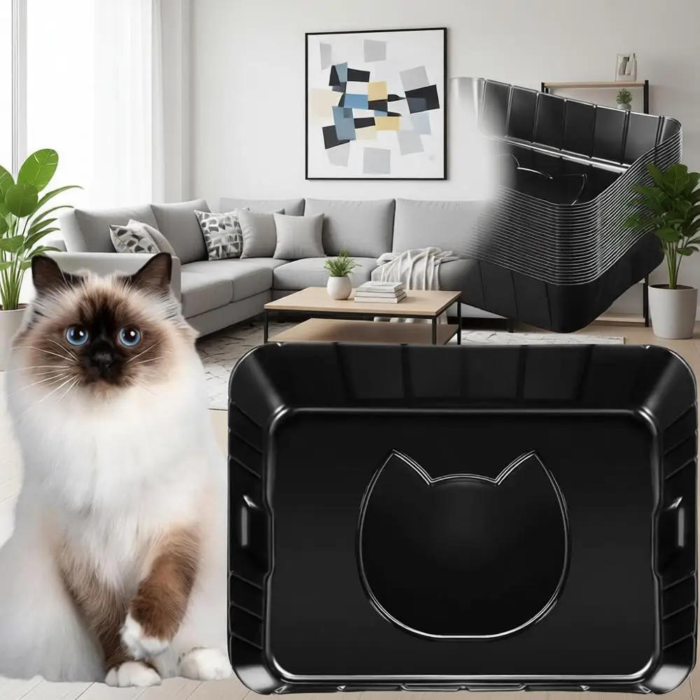 

50 одноразовых лотков для кошек, маленький лоток для кошачьего туалета, лоток для уборки за животными, пластиковые лотки для кошек для использования в помещении