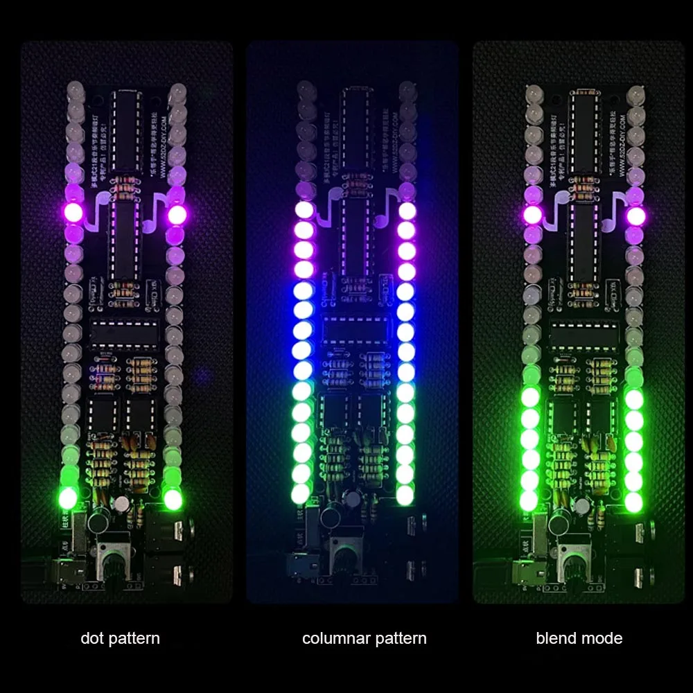 DIY electronic kit LED music spectrum colorful ambient Light assemble kit soldering project 15cm 21 segments