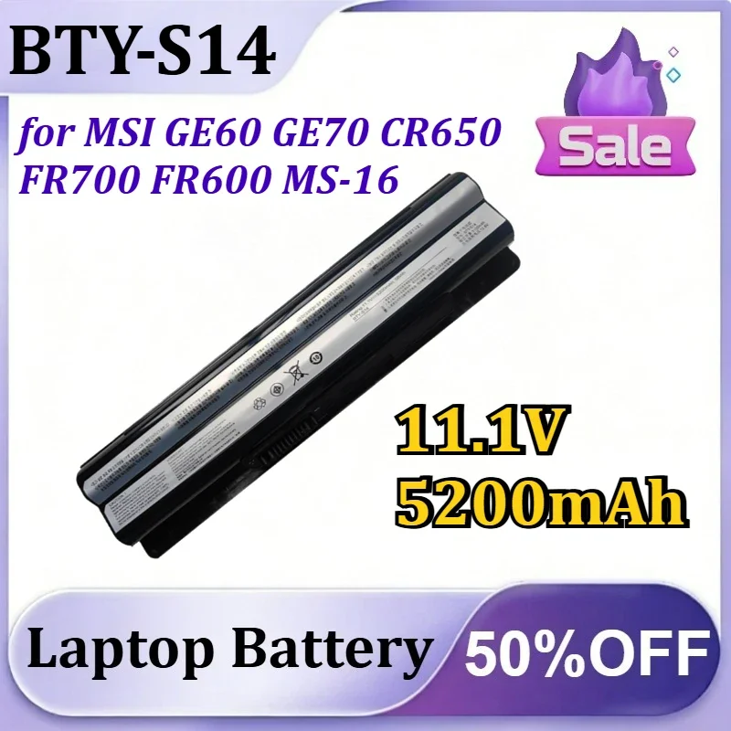 [NEW] BTY‑S14 11.1V 5200mAh for MSI GE60 GE70 CR650 FR700 FR600 MS‑16 Notebook Li‑ion Laptop Battery