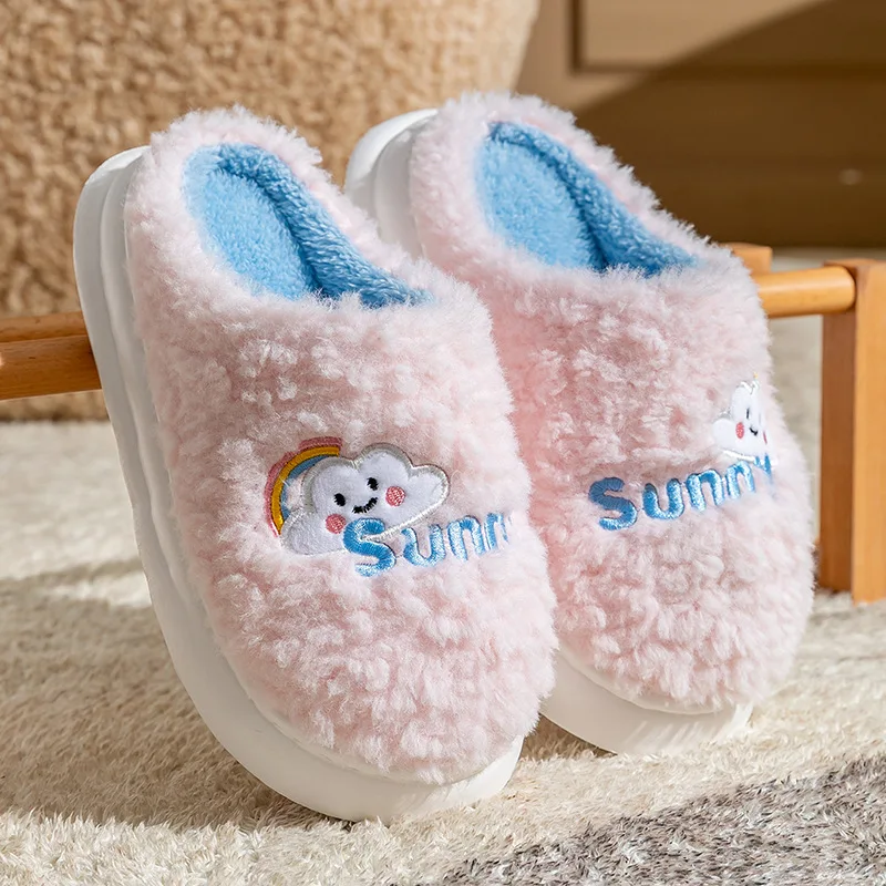 

Women's Slippers Cotton-Slippers Cute Cloud Plush Autumn Winter Warm Shoes Intdoor Home Casual Shoes House Slippers