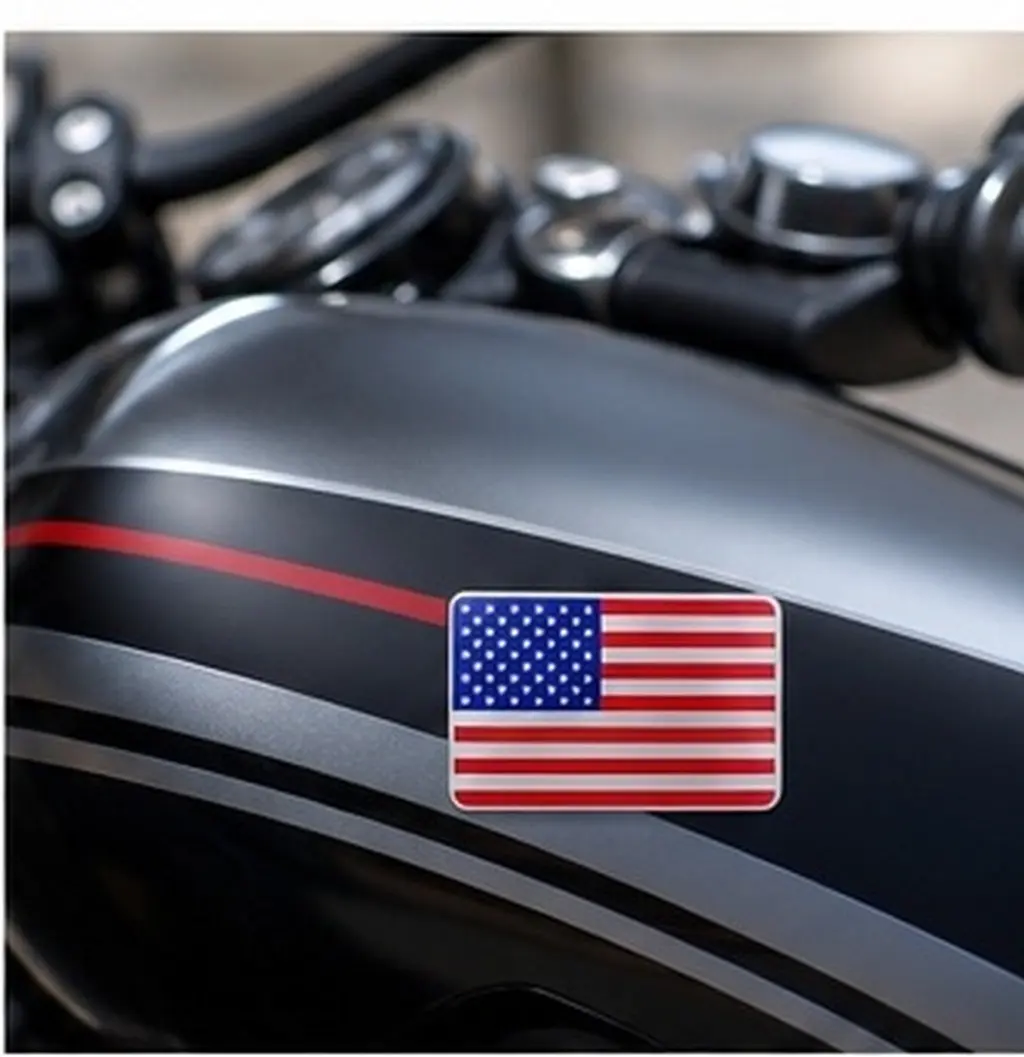 Self Adhesive American Flag Metal Sticker Aluminum Alloy Car Decoration Protection Sticker for Independence Day Motorcycle