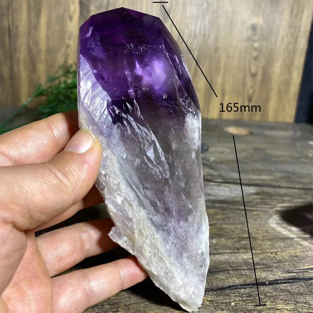 Crystal Natral Amethyst Wand Point Quartz Reiki Spiritual Meditation Gemstone Mineral Energy Healing Home Decortion