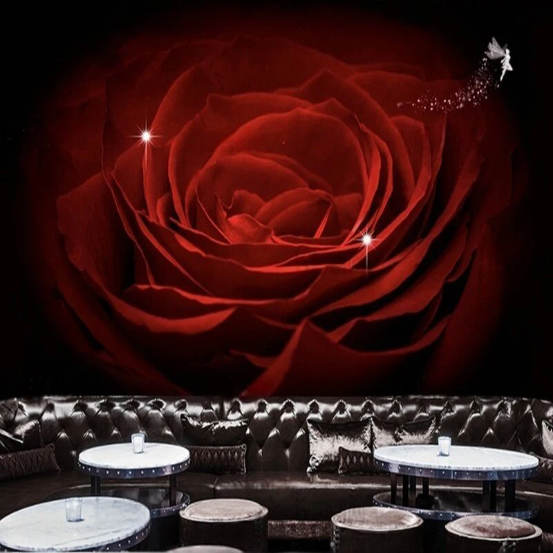 

Fashionable and simple rose KTV bar living room TV luxurious home decoration bedroom background wall