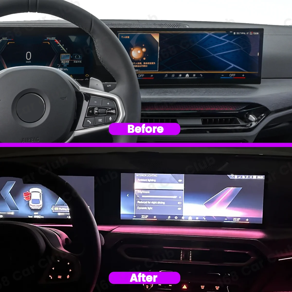 11 สี LED ต้าเหลียนหน้าจอ Ambient Lighting สําหรับ BMW 2/3/4/7 Series X5 X6 X7 M3 M4 G20 G22 G80 G82 เครื่องมือ Ambient Lighting