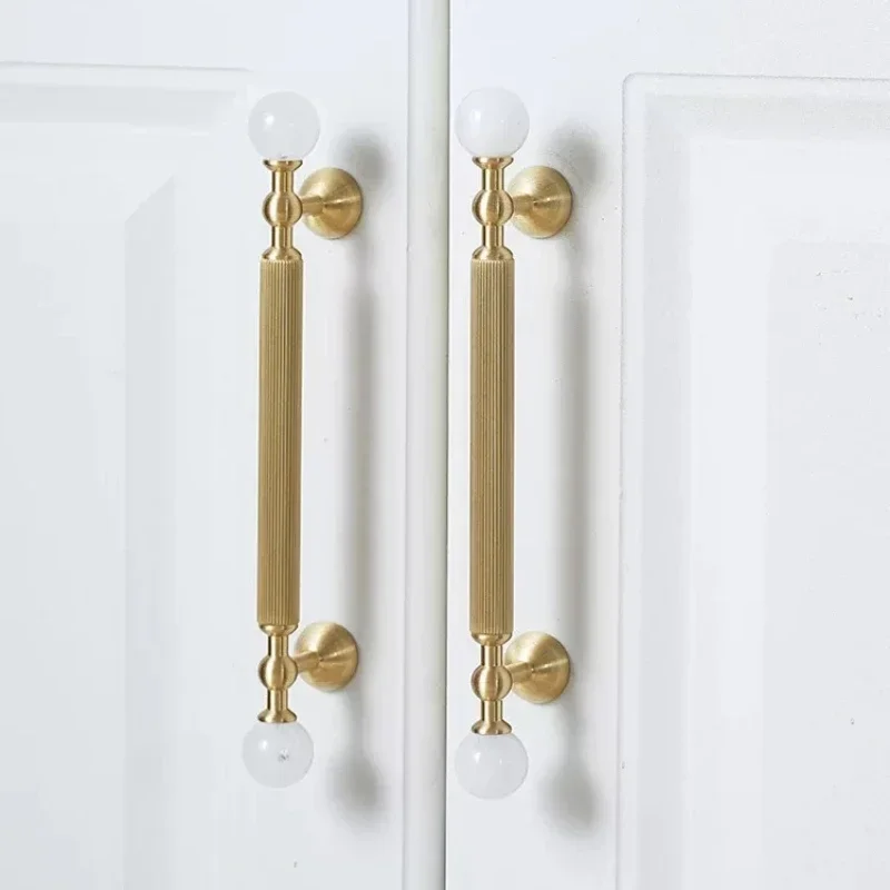 Französischer Messing-Kristallstein-Schrankgriff, Kreativer Naturstein-Kleiderschrankgriff, Luxuriöser Küchenschrank-Tür- und Schubladengriff – Detail 13