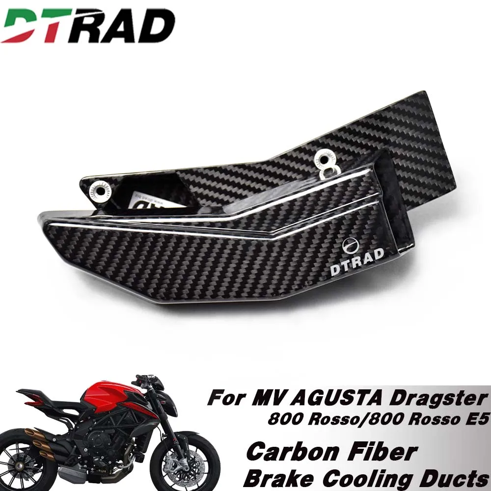 For MV AGUSTA Dragster 800 Rosso 2020/Rosso E5 2021 Motorcycle Carbon Fiber Brake Ducts Air Cooling System Caliper Cooler Kit