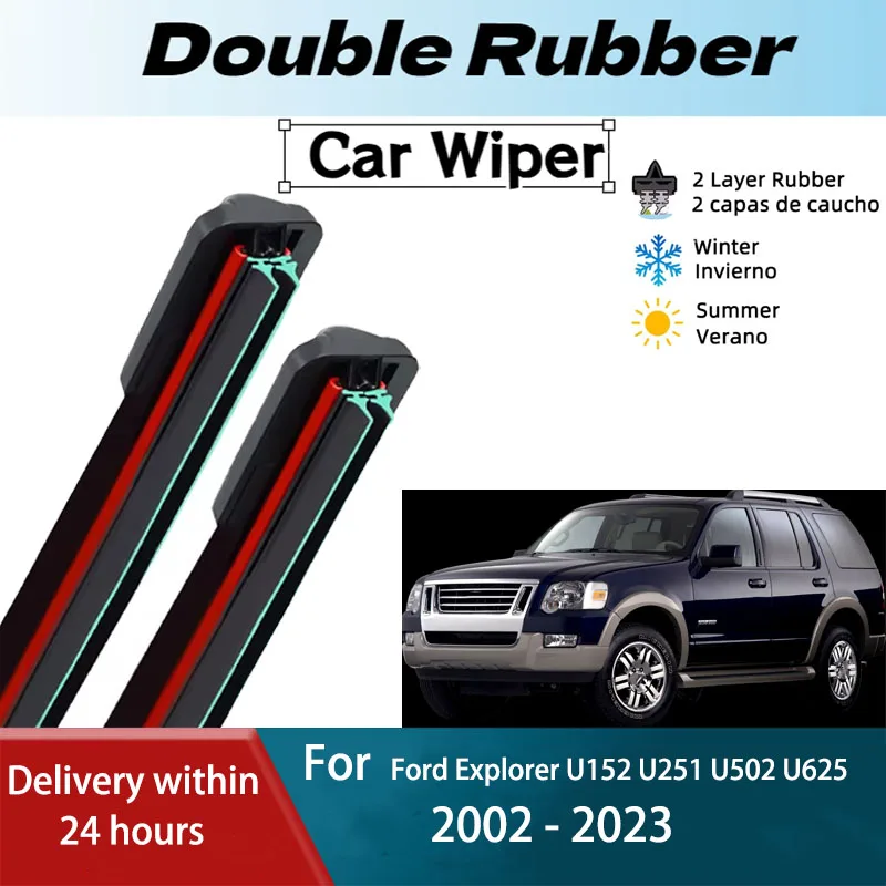 

2PCS Windscreen Window Brush Accessories LH Front Rear Windshield Wiper Blades For Ford Explorer U152 U251 U502 U625 2002-2023