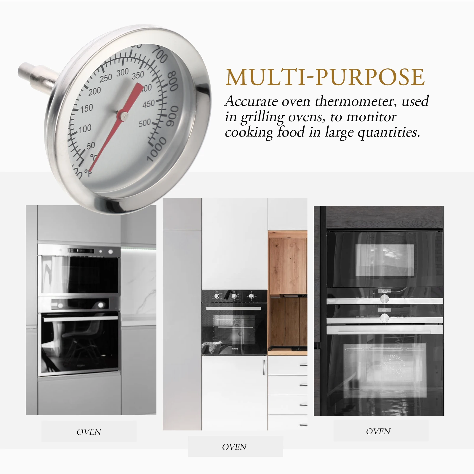 

2 pcs Stainless Steel Oven Bbq Household Baking Food High Temperature Resistance Accurate Grilling Kitchen Thermometer