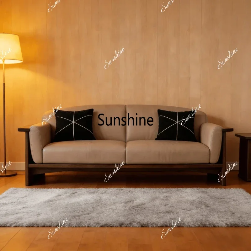 

New Chinese minimalist, solid wood sofa living room, reception light luxury and comfortable living room furnitureY