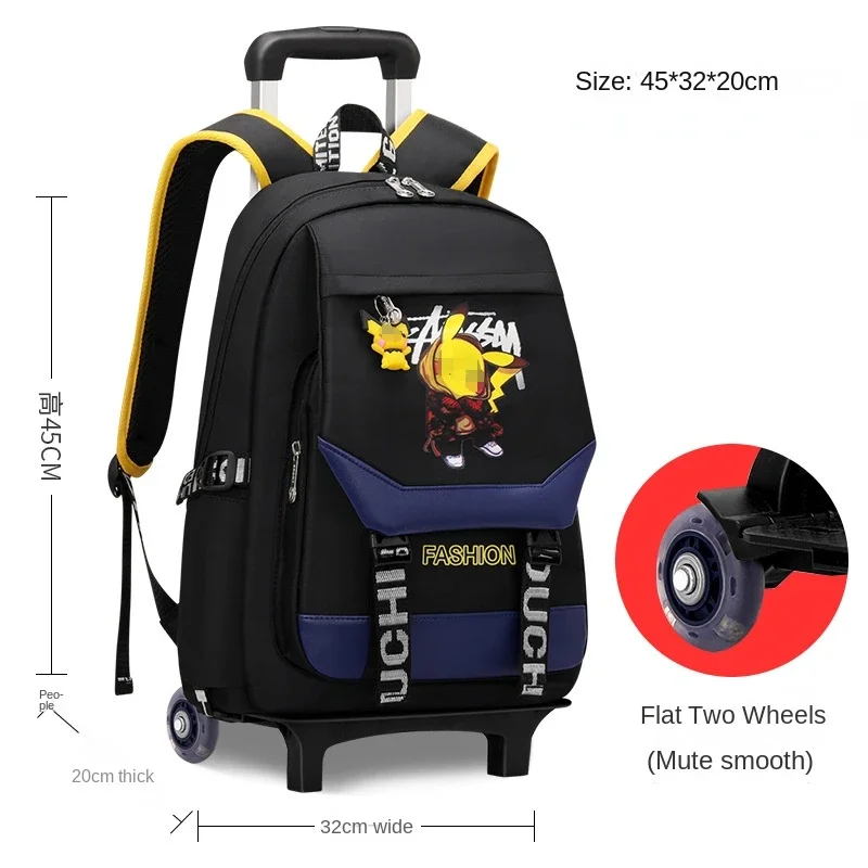 TAKARATOMY Backpack Trolley School Bag Pikachu School Bag Stationery Storage Backpack Multifunctional Travel Bag School Season