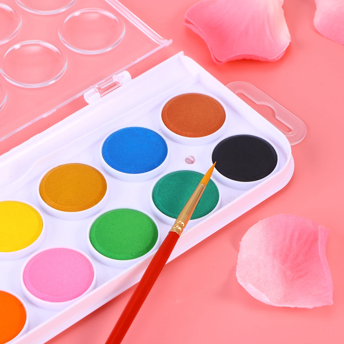 12 Watercolor Paints Set Vibrant Colors Student Beginner Arts Crafts Projects Safe Kids Art Supplies Watercolor Kit