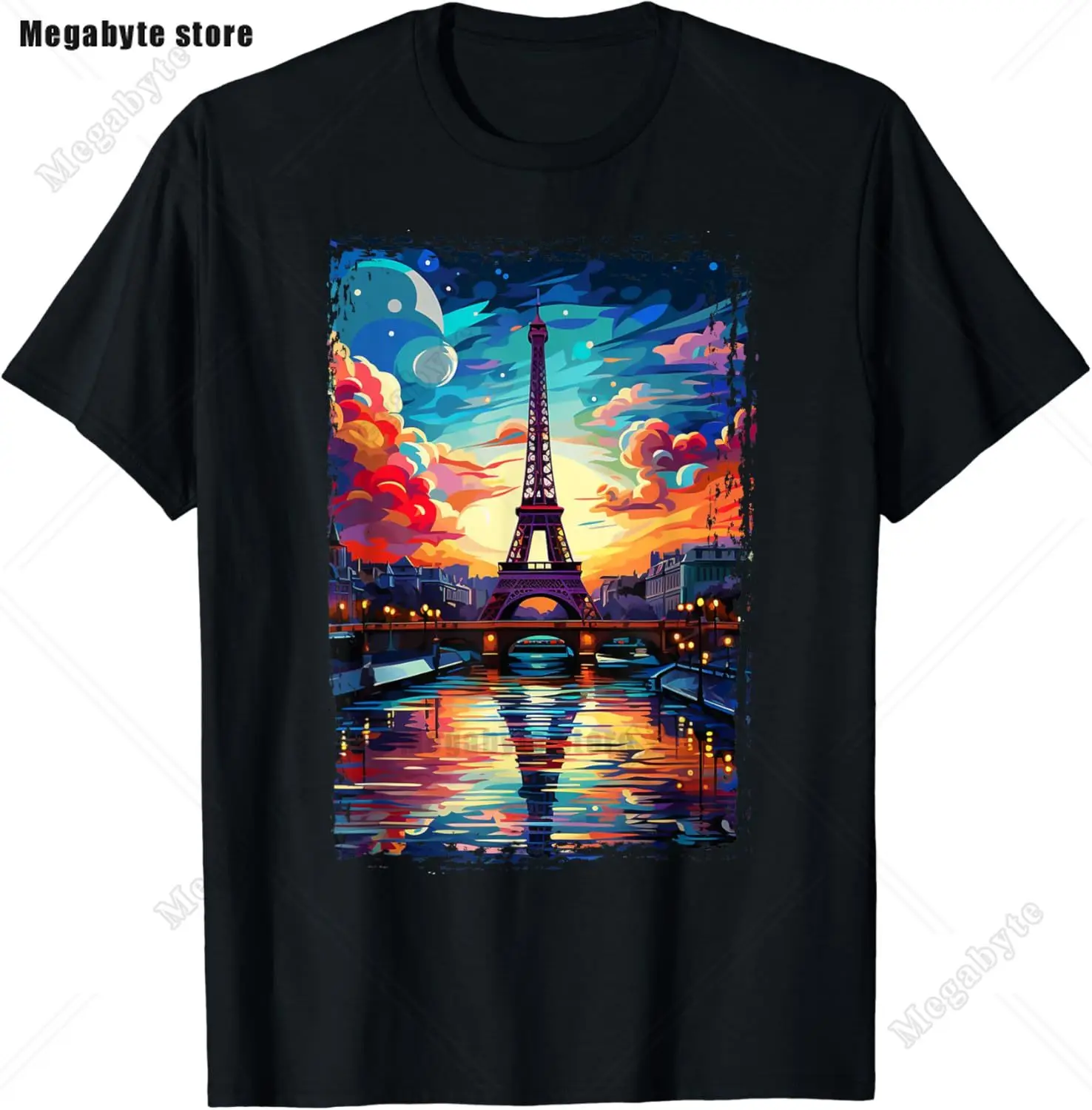 تي شيرت كلاسيكي بتصميم برج إيفل ، قطن ، تنفس ، كاجوال ، موضة ، ملابس شارع ، أنا أحب باريس ، فرنسا #5