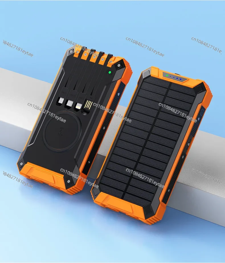 Outdoor solar mobile power bank 20000mAh headlight flashlight