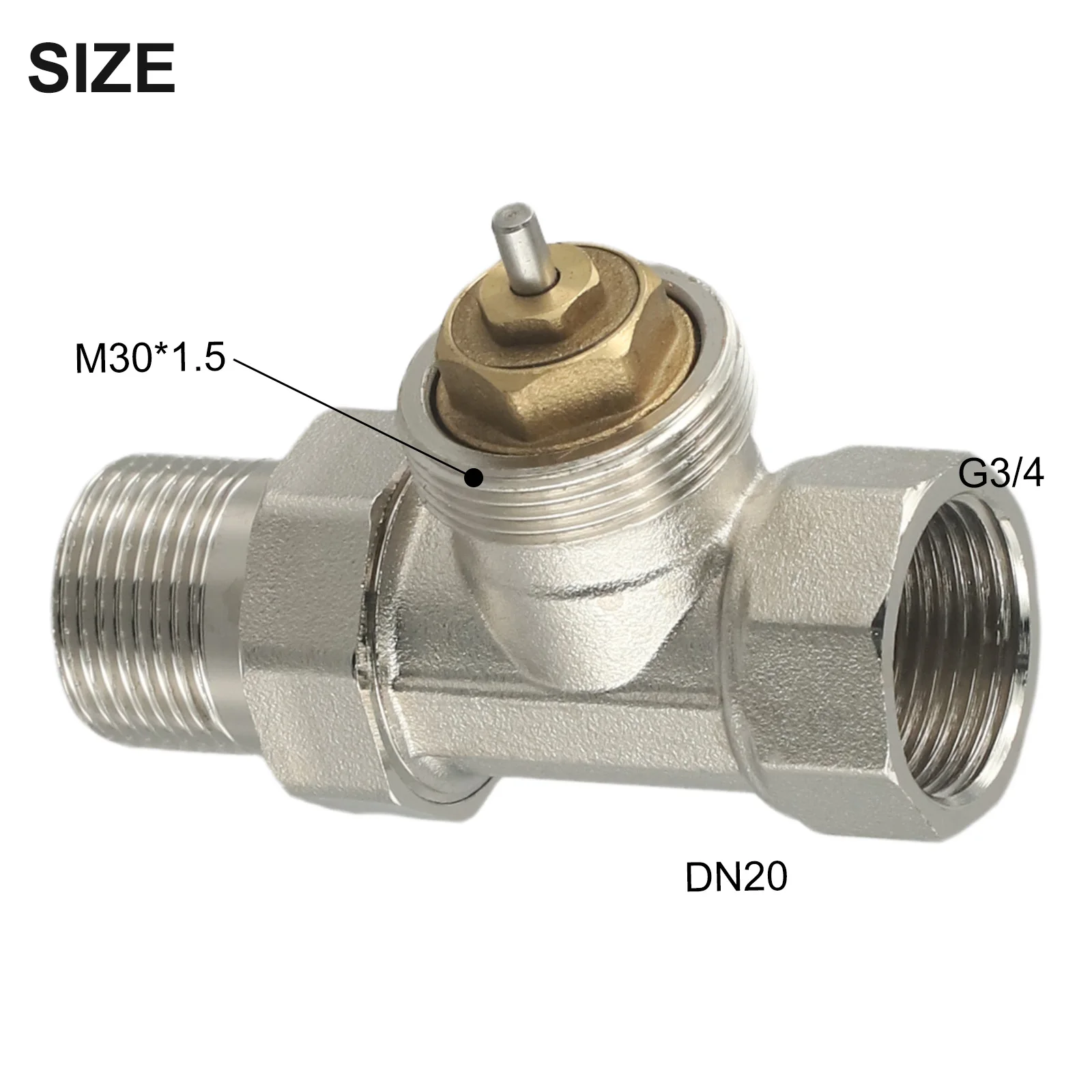 Self-Regulating Valve Brass Thermostatic Valve Brass Material Energy-Saving M30x1.5mm Thread No External Power Supply