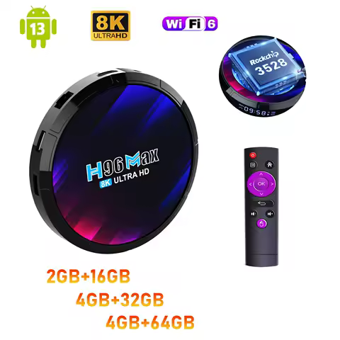 Android TV Box H96 MAX RK3528 Android Box Support 2.4G/5G WiFi6 BT5.0 4K 8K Smart TV Box Video Player Set Top Box