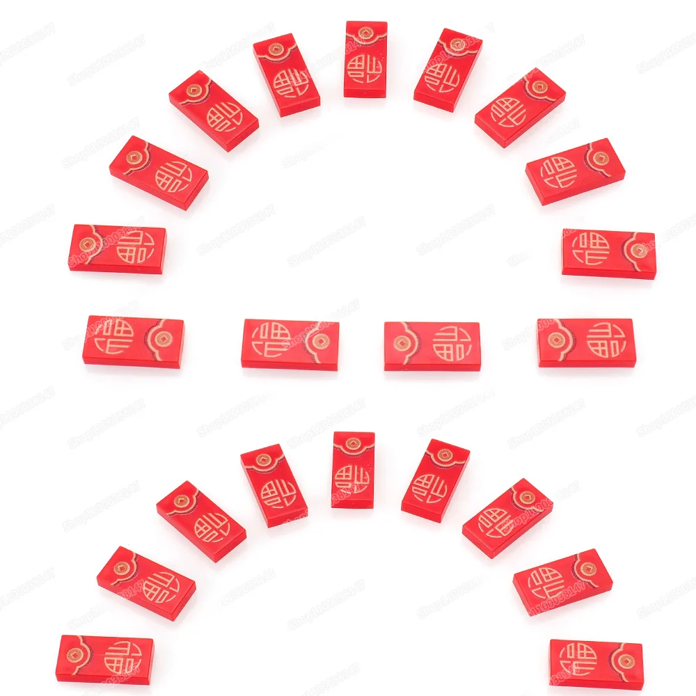 Red Envelope Printed Tiles 3069 Chinese Culture Building Block Moc Figures Diy Accessories Assemble Bricks Model Child Gift Toys