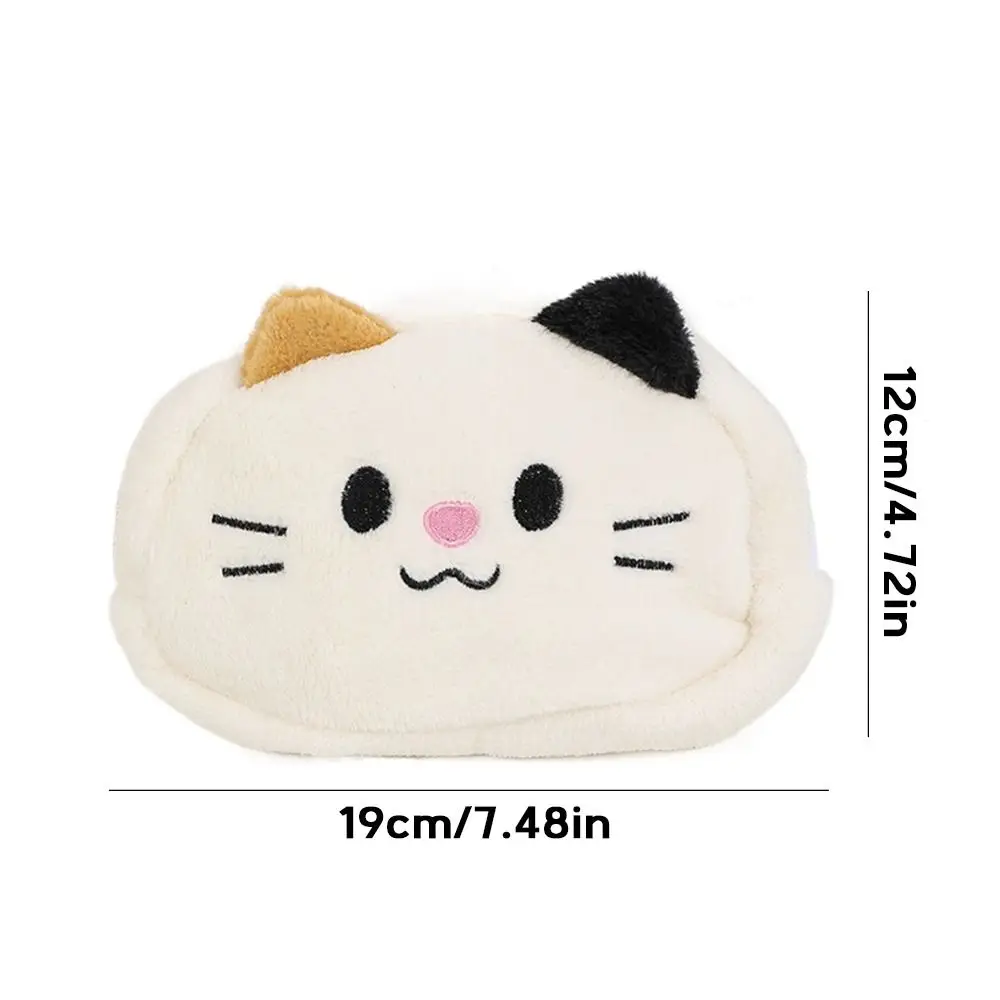 Sac à stylos en peluche chat mignon pour étudiants, grande capacité, étui à crayons souple, sac de papeterie multifonctionnel, cadeau de retour à l'école