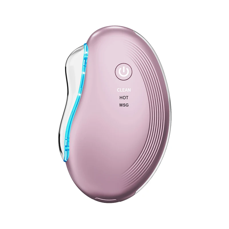 Inteligentny sprzęt do pielęgnacji szyi i ciała, mikroprądowy masażer do twarzy Gua Sha, płytka do skrobania, urządzenie do liftingu twarzy LED z mikroprądami Guasha