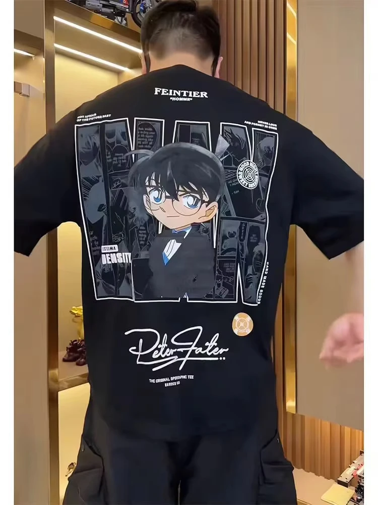 Summer 2026 Hot Selling Fashion Cool Personalized Detective Conan Style 3D Printed T-shirt Street Wear Loose Y2k T-shirt