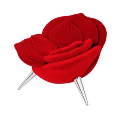 Customized Nordic designer casual and simple single chair, modern and fashionable shaped sofa chair, art network red rose