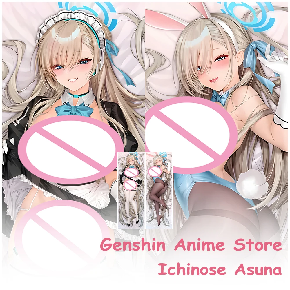 

Blue Archive Ichinose Asuna Cartoon Body Pillowcase 50x150 Bedding Cosplay Props Pillow Cover Hugging Body Otaku Cushion Covers