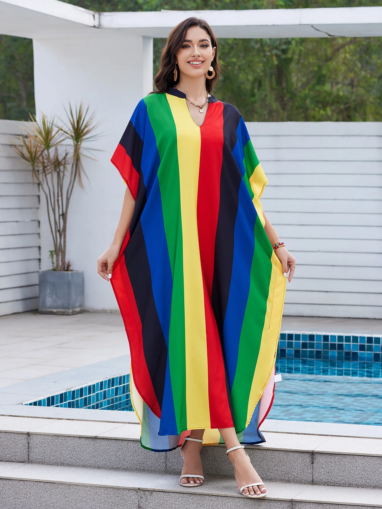 8 COLOR Beach Trend 2025 Luxury Long Dresses for Woman Summer Beachwear Looks Praianos Femininos Split Beach Dress Swim Cover Up