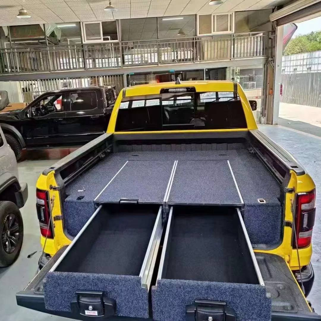 

Система выдвижных ящиков Автомобильный ящик для хранения Алюминиевые ящики для багажника для гладиатора, F150 LC79 и т. д.