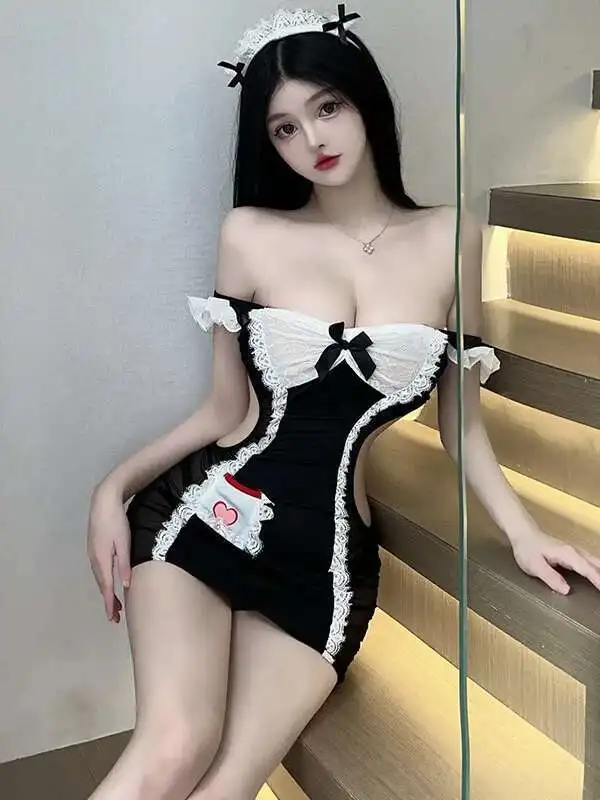 섹시 레이스 가슴 감싸는 허리 파임 백리스 폴드 시스루 거즈 랩 힙 핫앤스파이시 메이투 슬림 드레스 우아한 40WN