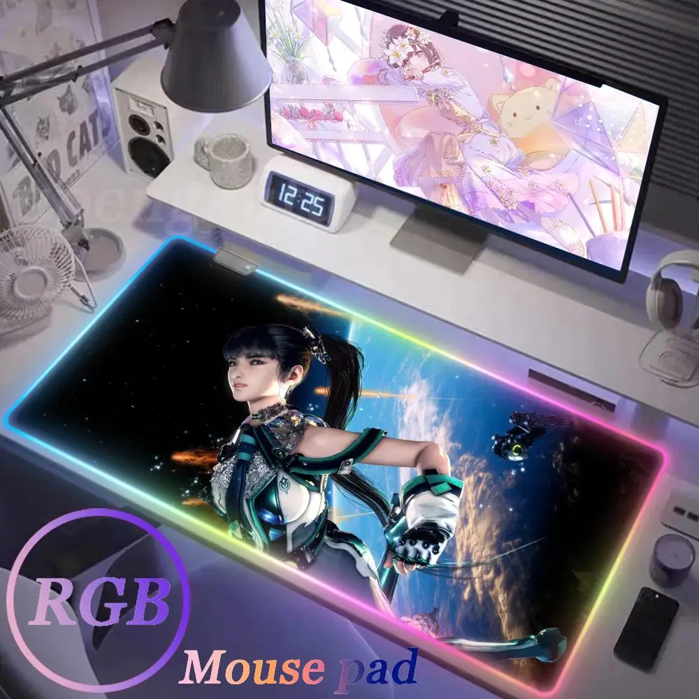 New Arrivals S_stellars B_blades RGB Gaming Mouse Pad Anti-slip Keyboard Mat Luminous Desk Mat Backlit Game Characters Related